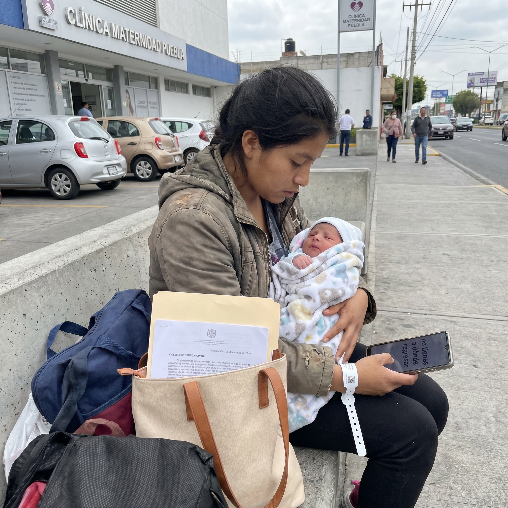 Una joven madre fue localizada afuera de una clínica en Puebla con su bebé recién nacido en brazos, una pulsera hospitalaria rota y un mensaje que decía “ya no tienes dónde volver”; pero la verdadera traición no estaba en el abandono, sino en un documento firmado bajo engaño que habría cambiado todo